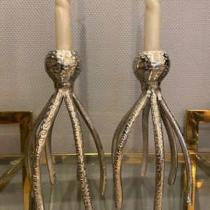 Kandelaar octopus zilver 14cm