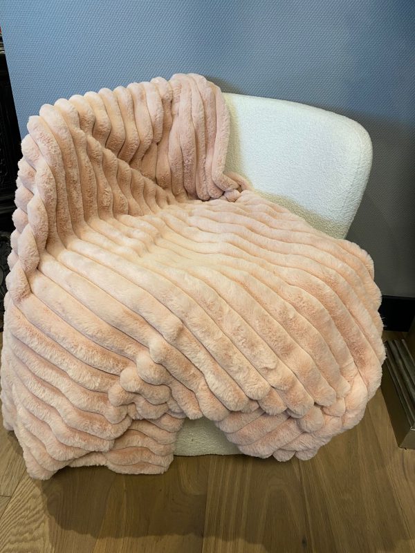 Plaid roze rib 130x170 cm
